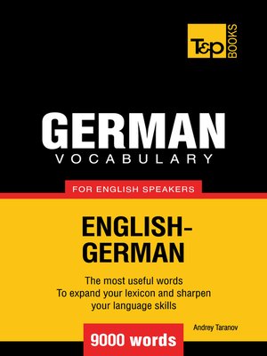 cover image of German Vocabulary for English Speakers